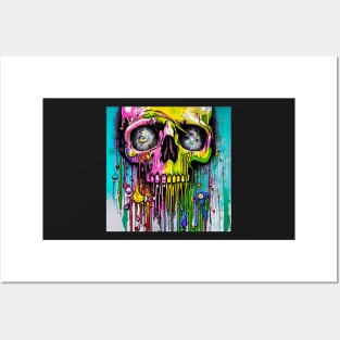 Drippy Skull Posters and Art